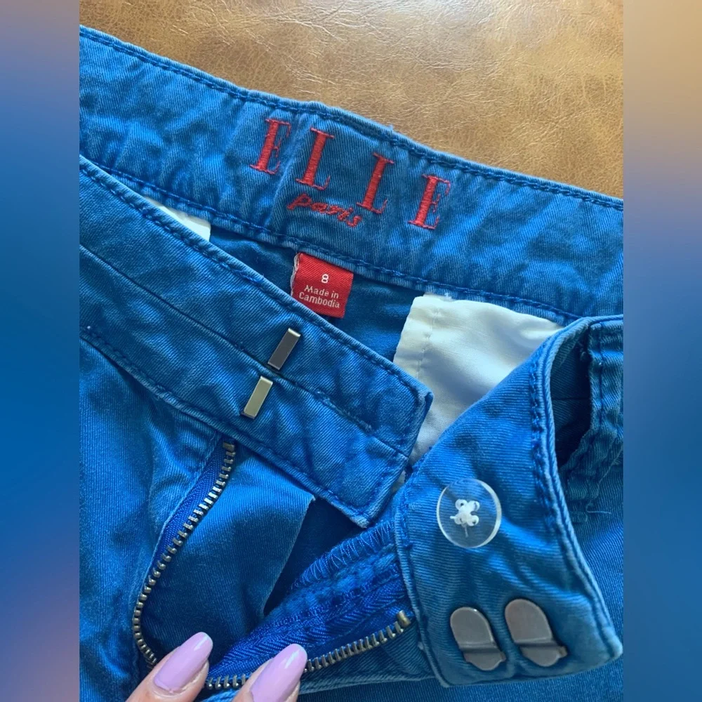 Elle Paris blue shorts size 8 - Picture 3 of 4